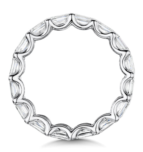 Sofia Diamond Eternity Ring Emerald Cut 2.75ct VVs Platinum Size O-W